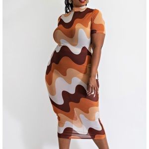 Cute Shaded of brown dress plus size